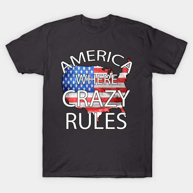 America Where Crazy Rules T-Shirt by Turnersartandcrafts